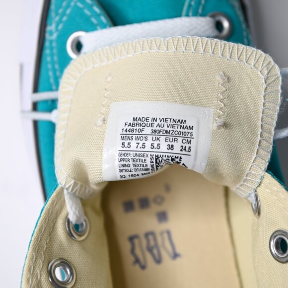 CONVERSE Chuck Taylor Teal All Star Unisex Low Top Sneakers - Men 5.5  Women 7.5 - Picture 6 of 15